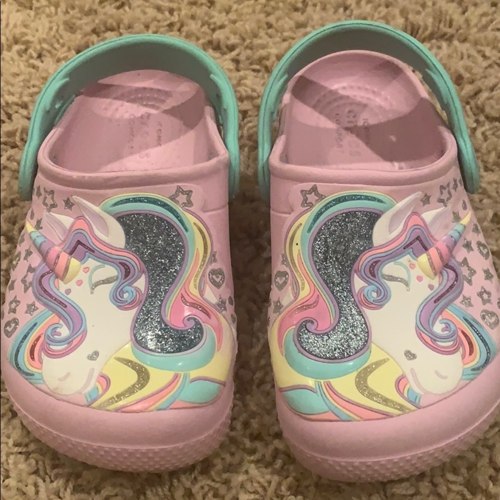 Unicorn Crocs size 9